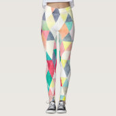PixDezines Boho Waterverf Geometrisch/Driehoeken Leggings (Voorkant)
