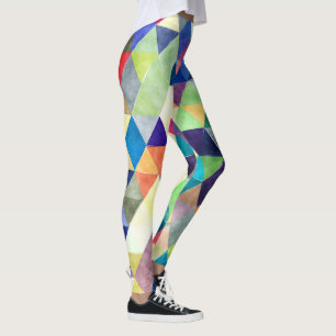 PixDezines Boho Waterverf Geometrisch/Driehoeken Leggings