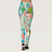 PixDezines Boho Waterverf Geometrisch/Driehoeken Leggings (Achterkant)