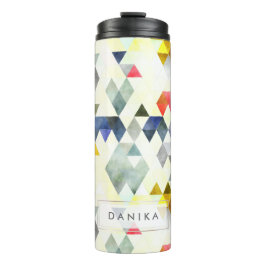 PixDezines Boho Waterverf Geometrisch/Driehoeken Thermosbeker