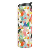 PixDezines Boho Waterverf Geometrisch/Driehoeken Thermosbeker (Gedraaid links)