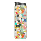 PixDezines Boho Waterverf Geometrisch/Driehoeken Thermosbeker (Geroteerd rechts)