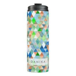 PixDezines Boho Waterverf Geometrisch/Driehoeken Thermosbeker