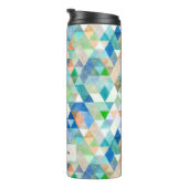 PixDezines Boho Waterverf Geometrisch/Driehoeken Thermosbeker (Geroteerd rechts)