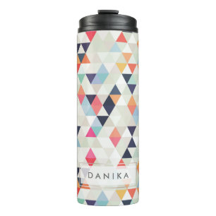PixDezines Boho Waterverf Geometrisch/Driehoeken Thermosbeker
