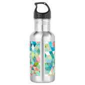 PixDezines Boho Waterverf Geometrisch/Driehoeken Waterfles (Achterkant)