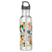 PixDezines Boho Waterverf Geometrisch/Driehoeken Waterfles (Achterkant)