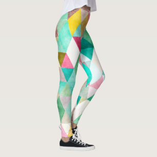 PixDezines Boho Waterverf Geometrisch/Jade Leggings