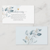 PixDezines Book Request, Blue Gum Eucalyptus Plaatskaartje (Voorkant / Achterkant)