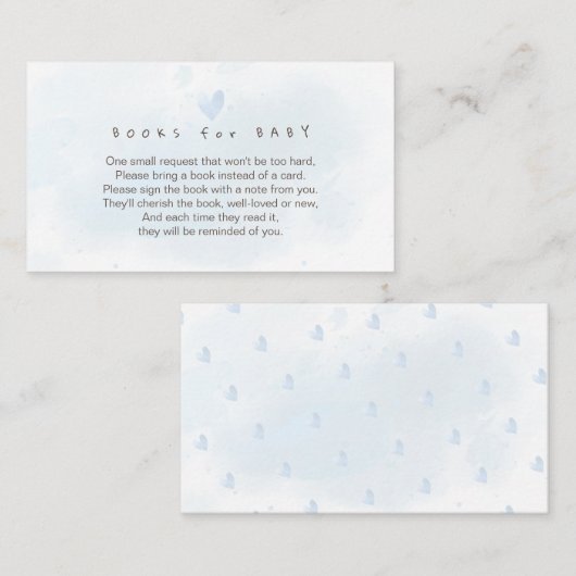PixDezines Book Request Blue Waterverf Enclosure Informatiekaartje (Voorkant / Achterkant)
