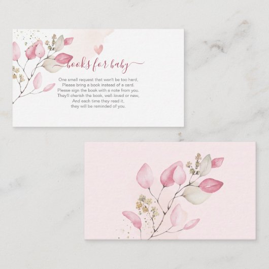 PixDezines Book Request, Blush Gum Eucalyptus Informatiekaartje (Voorkant / Achterkant)