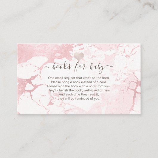 PixDezines Book Request, Blush Marble+Hearts Enclo Plaatskaartje (Voorkant)