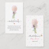 PixDezines Book Request Glitter Blush Roos ballon Plaatskaartje (Voorkant / Achterkant)