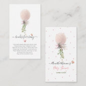 PixDezines Book Request, Glitter blushRose Balloon Informatiekaartje (Voorkant / Achterkant)