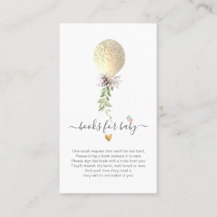 PixDezines Book Request Gold Glitter Balloon Encls Plaatskaartje