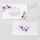 PixDezines Book Request H2 Paarse Eucalyptus Encls Plaatskaartje (Voorkant / Achterkant)