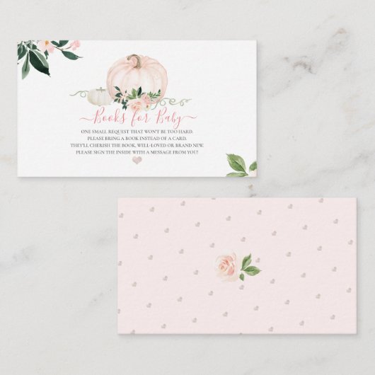 PixDezines Book Request, Waterverf Blush Pumpkin Informatiekaartje (Voorkant / Achterkant)