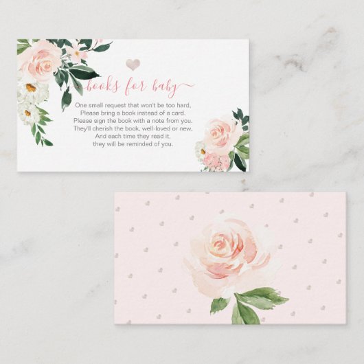 PixDezines Book Request, Waterverf Blush Rozen en Informatiekaartje (Voorkant / Achterkant)