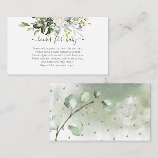 PixDezines Book Request, Waterverf Lush Greenery Informatiekaartje (Voorkant / Achterkant)