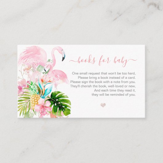 PixDezines Book Request, Waterverf Roze Flamingos Informatiekaartje (Voorkant)