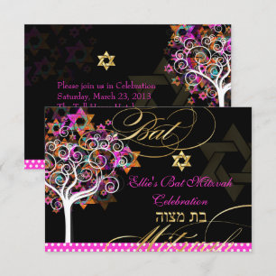 PixDezines Boom des Levens Bar Mitzvah/DIY-achterg Kaart