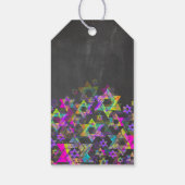 PixDezines Boom des levens Bat Mitzvah/Neon Roze Cadeaulabel (Achterkant)