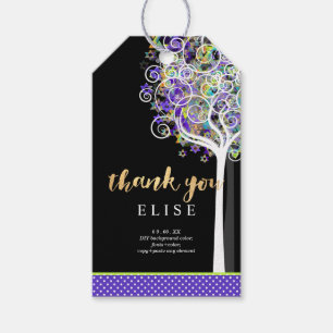 PixDezines Boom des Levens Bat Mitzvah/Paars Cadeaulabel