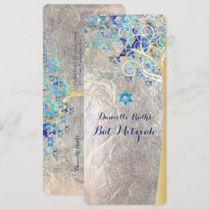 PixDezines Boom des Levens Mitzvah/Zilverfolie Kaart