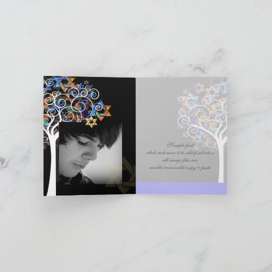 PixDezines boom van het leven/dank u/DIYbackground Bedankkaart (Binnen)