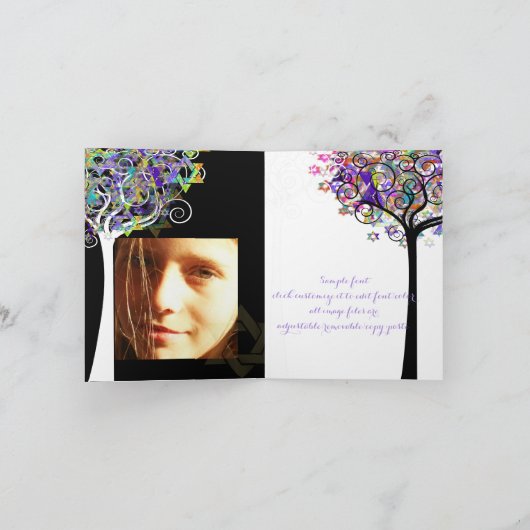 PixDezines-boom van het leven/dankuwel/DIYbackgrou Bedankkaart (Binnen)