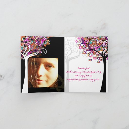 PixDezines-boom van het leven/dankuwel/DIYbackgrou Bedankkaart (Binnen)