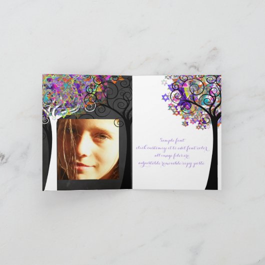 PixDezines-boom van het leven/dankuwel/DIYbackgrou Bedankkaart (Binnen)