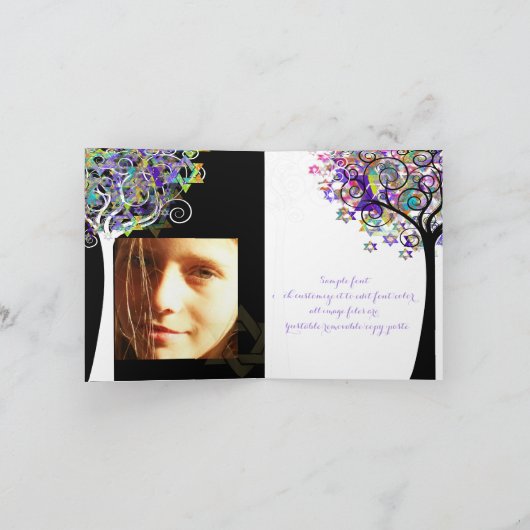 PixDezines-boom van het leven/dankuwel/DIYbackgrou Bedankkaart (Binnen)