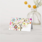 PixDezines Boom van Life+Floral+Faux Gold Plaatskaartje (Achterkant)