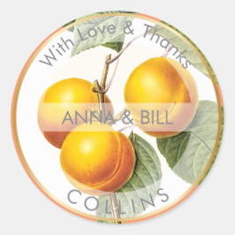 PixDezines boomgaard/perziken/DIY Dank u Ronde Sticker