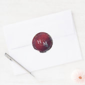 PixDezines bordeauxrood namaak goud script ampersa Ronde Sticker (Envelop)