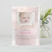 PixDezines Borhed Waterverf Baptism 1st Birthday Kaart (Staand voorkant)