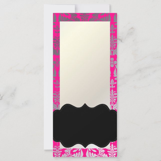 PixDezines Boroque Damask/Zilver DIY Hot Roze (Voorkant)