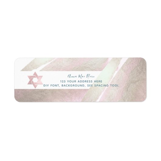 PixDezines Borstel Platinum+Blush Roze Mitzvah Etiket (Voorkant)
