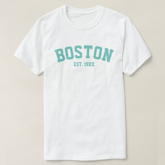 PixDezines BOSTON/DIY TEXT+COLOR/CAPRI BLUE T-shirt (Design voorkant)
