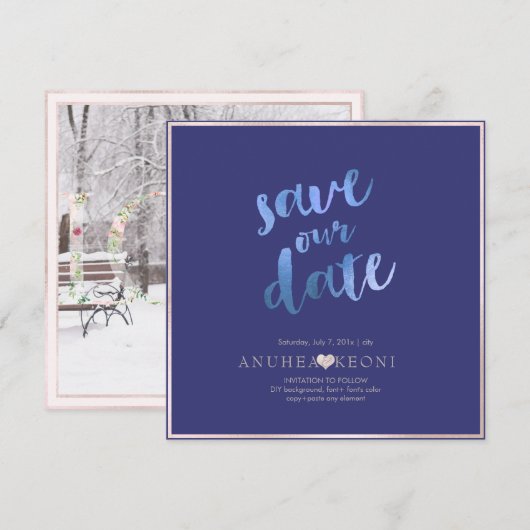 PixDezines BOTANICA LOVE SAVE DATE|BLUSH PINK Save The Date (Voorkant / Achterkant)