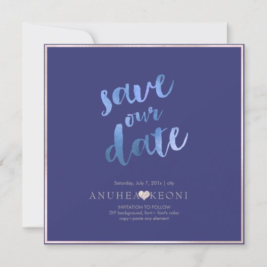 PixDezines BOTANICA LOVE SAVE DATE|BLUSH PINK The Date (Voorkant)