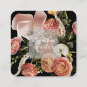 PixDezines Botanical Fresh Flowers Ranunculus Vierkante Visitekaartje (Voorkant)