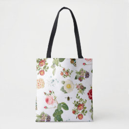 PixDezines Botanical Print/Redoute Collage Tote Bag