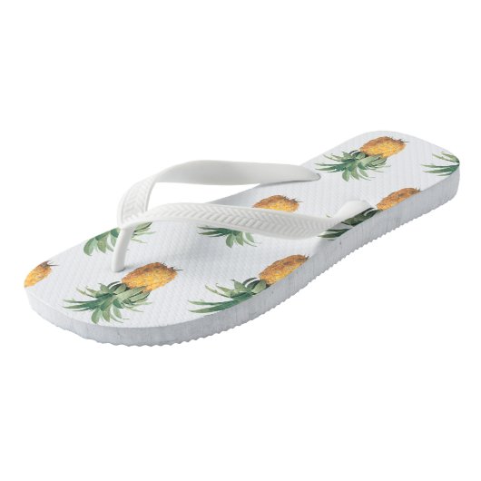 PixDezines  Botanisch/Ananas/Redoute Teenslippers (Schuin)