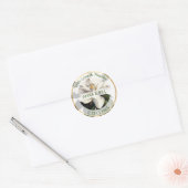 PixDezines Botanische Magnolia/DIY Ronde Sticker (Envelop)