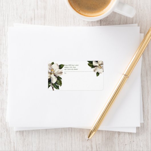 PixDezines Botanische Magnolia Etiket (Insitu)