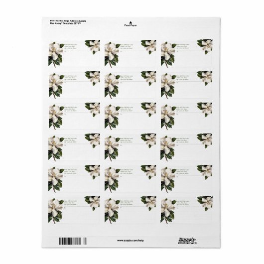 PixDezines  Botanische Magnolia Etiket (Full Sheet)