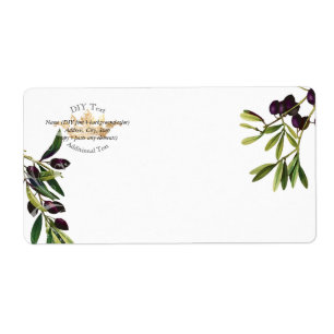 PixDezines Botanische olijminstallaties/Goudkroon Etiket