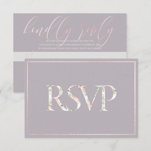 PixDezines Botanische RSVP|DIY AchtergrondBLEKE LE RSVP Kaartje (Voorkant / Achterkant)